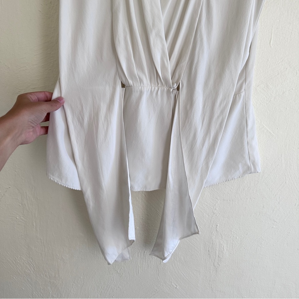 Lafayette 148 Silk Tie Front Sleeveless Blouse - Picture 3 of 8